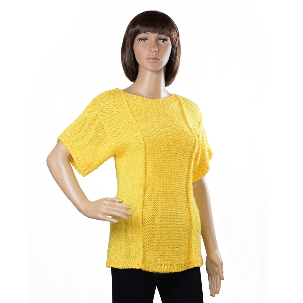 Liz Claiborne Petites Knit Tunic Style Top Yellow Petite
